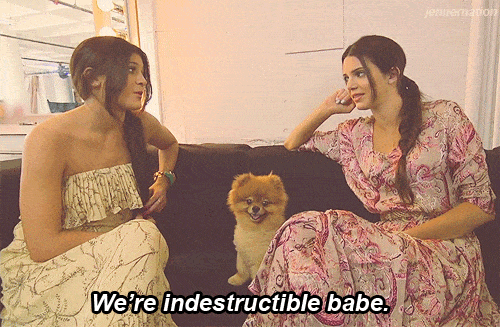 Kylie and Kendall Jenner indestructible gif
