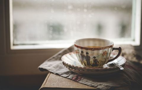 Cup of tea next to a window