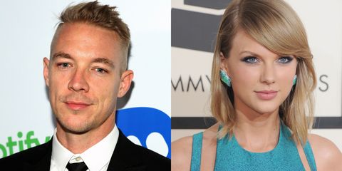 Taylor Swift and Diplo on the Grammy red carpet