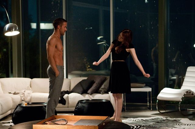 Ryan Gosling topless with Emma Stone in Crazy Stupid Love