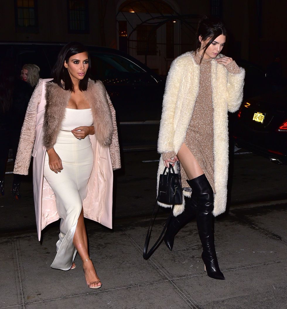 Kim Kardashian and Kendall Jenner going to the Kardashian Beauty Hair launch