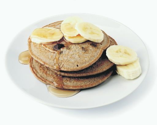 Pancakes with banana and syryp