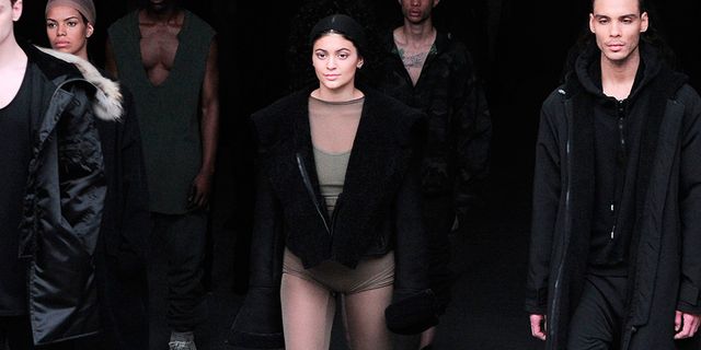 Kylie Jenner modelling at Kanye West x Adidas Originals Yeezy, New York Fashion Week