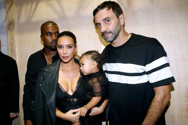 Riccardo Tisci with Kim Kardashian, North, and Kanye West
