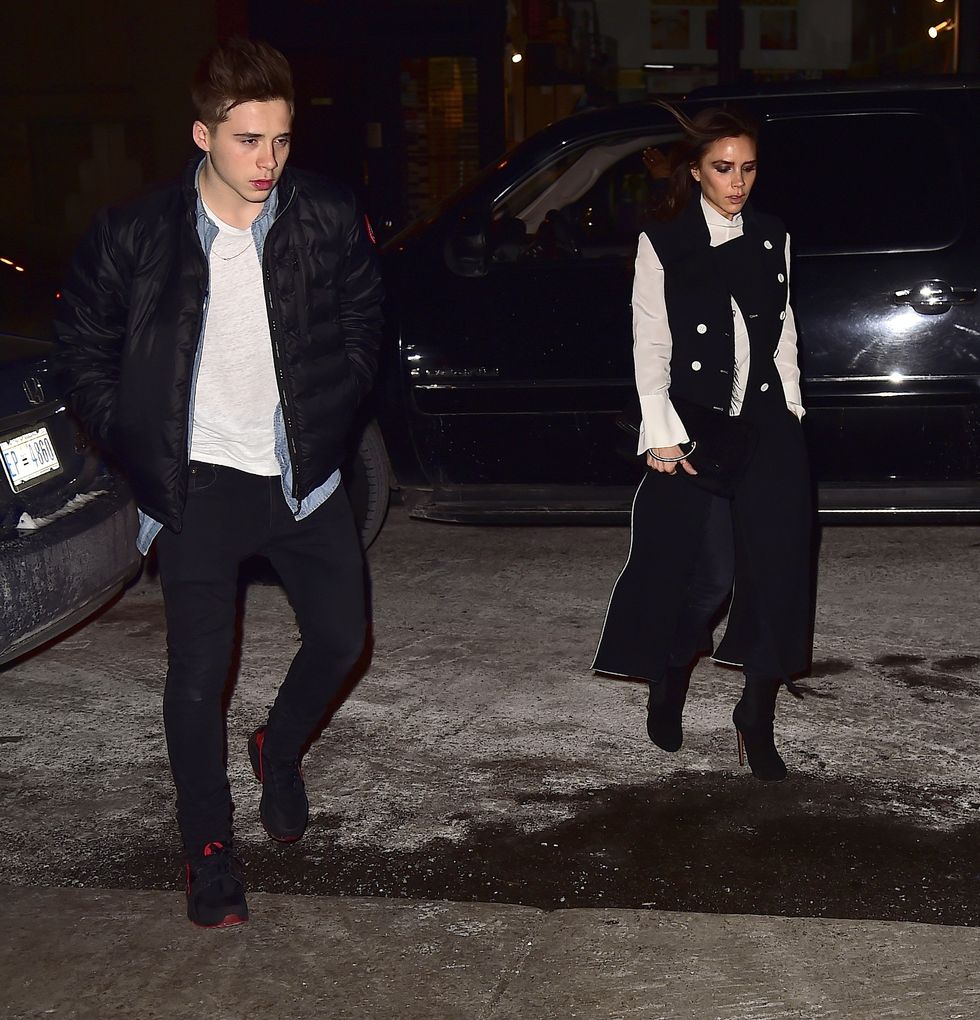 Victoria Beckham in New York with son Brooklyn