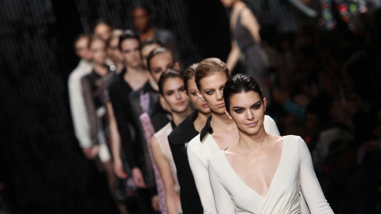 Kendall Jenner walking for Diane Von Furstenburg New York Fashion Week show