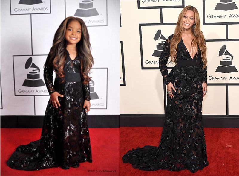 Beyonce at the Grammys and her Toddlewood minime