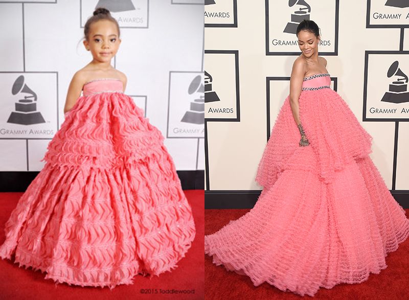 Rihanna at the 2015 Grammy Awards and her toddler mini me