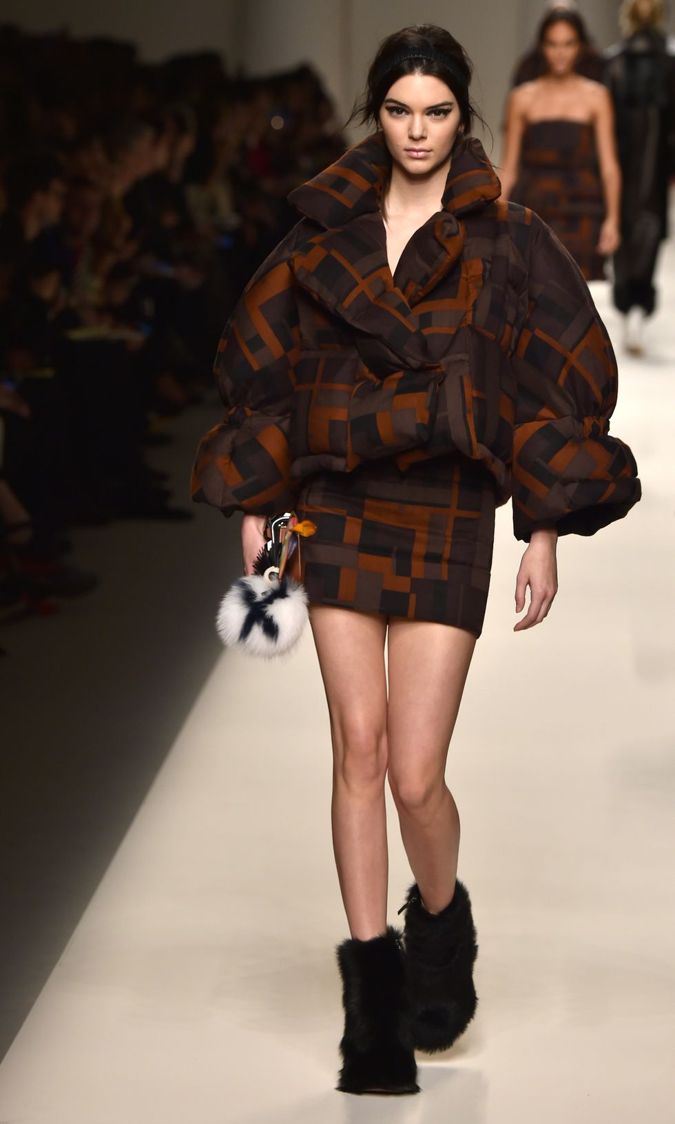 Kendall Jenner takes to the catwalk for Fendi at Milan Fashion Week
