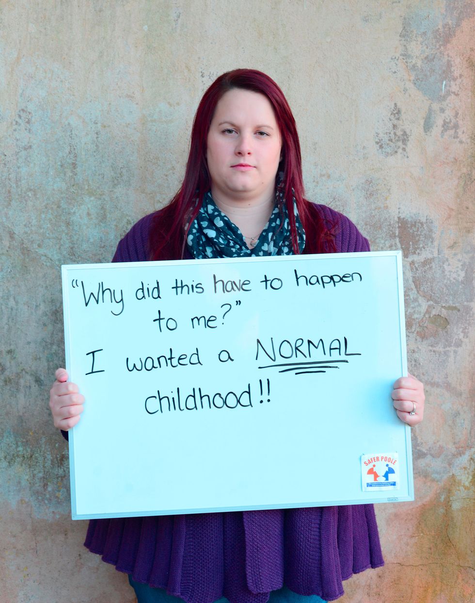 I had my childhood taken away from me by sexual abuse, and I don't want others to feel the same