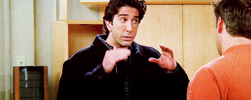 Ross from Friends quiet gif