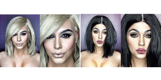 Makeup artist Paolo Ballesteros has transformed himself into Kim Kardashian and Kylie Jenner in new makeover pictures
