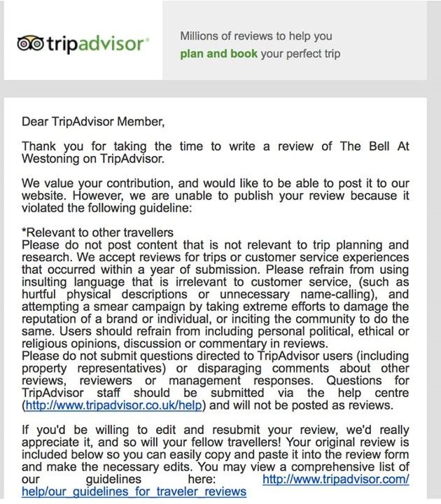 TripAdvisor shows itself to be anti-feminist by removing a review complaining of sexism