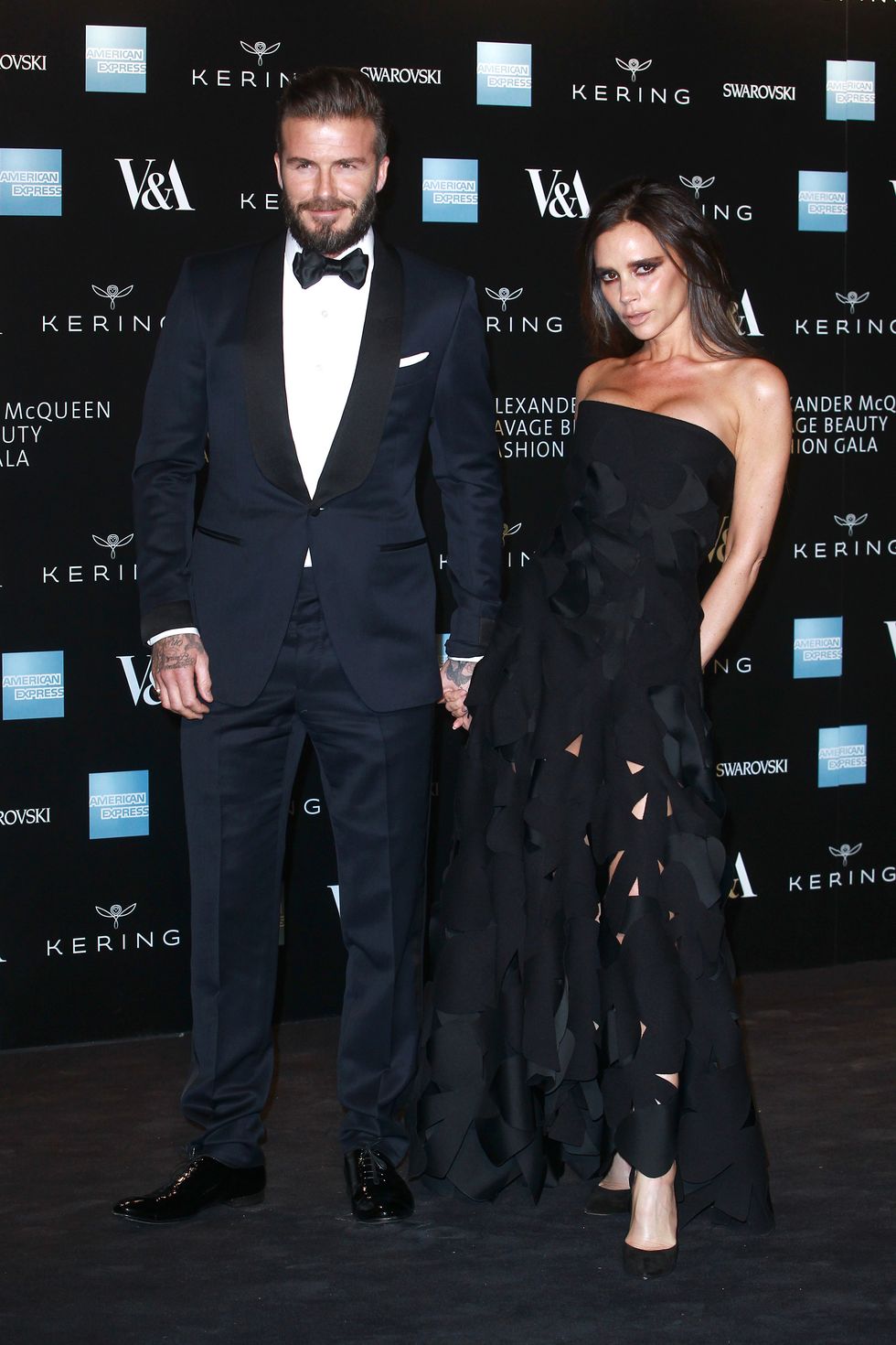 David and Victoria Beckham at the Alexander McQueen benefit dinner
