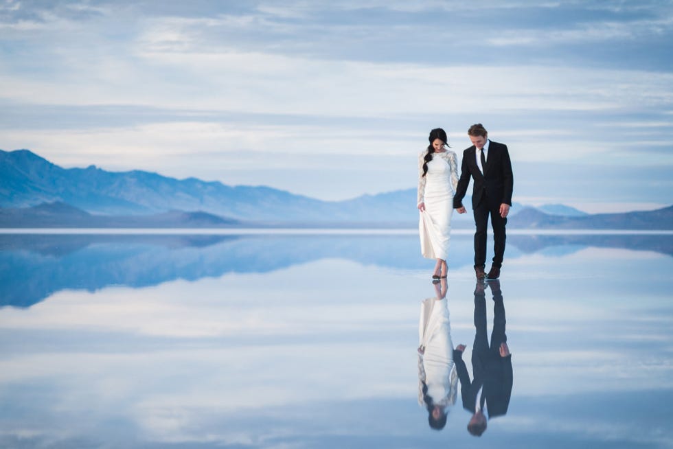 This couple walked on water for their wedding pictures