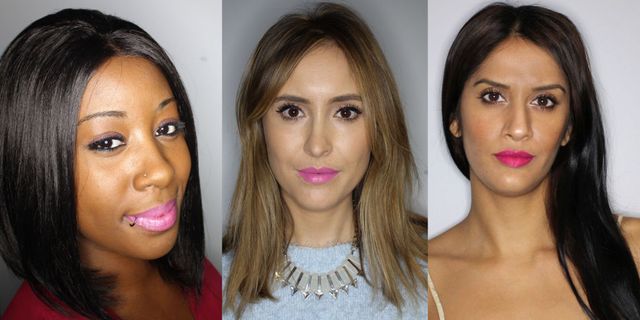 "Universally flattering" pink lipsticks tested on different skin tones