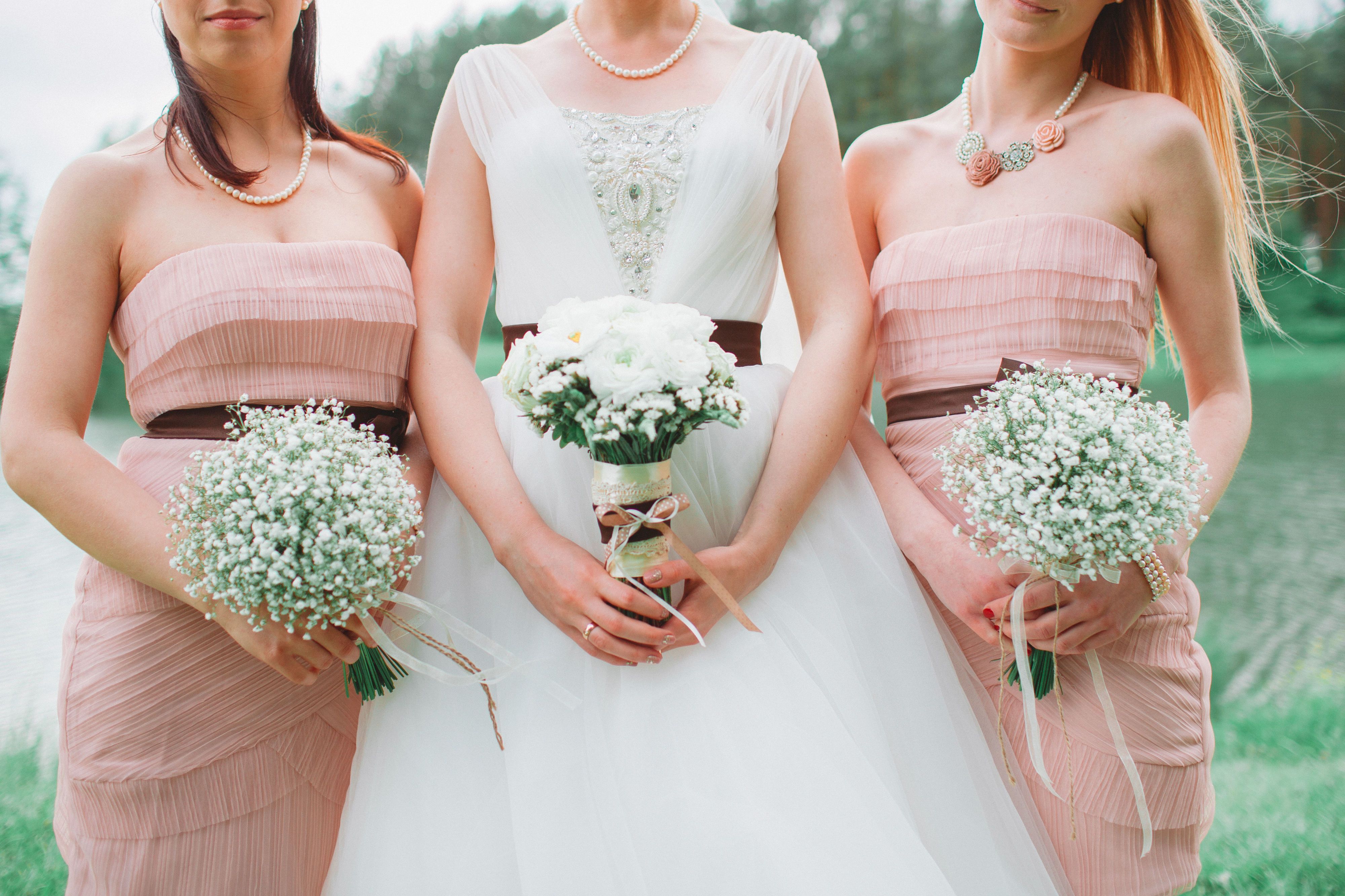 Asos peach shop bridesmaid dress