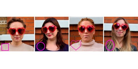 Sunglasses tested on different face shapes