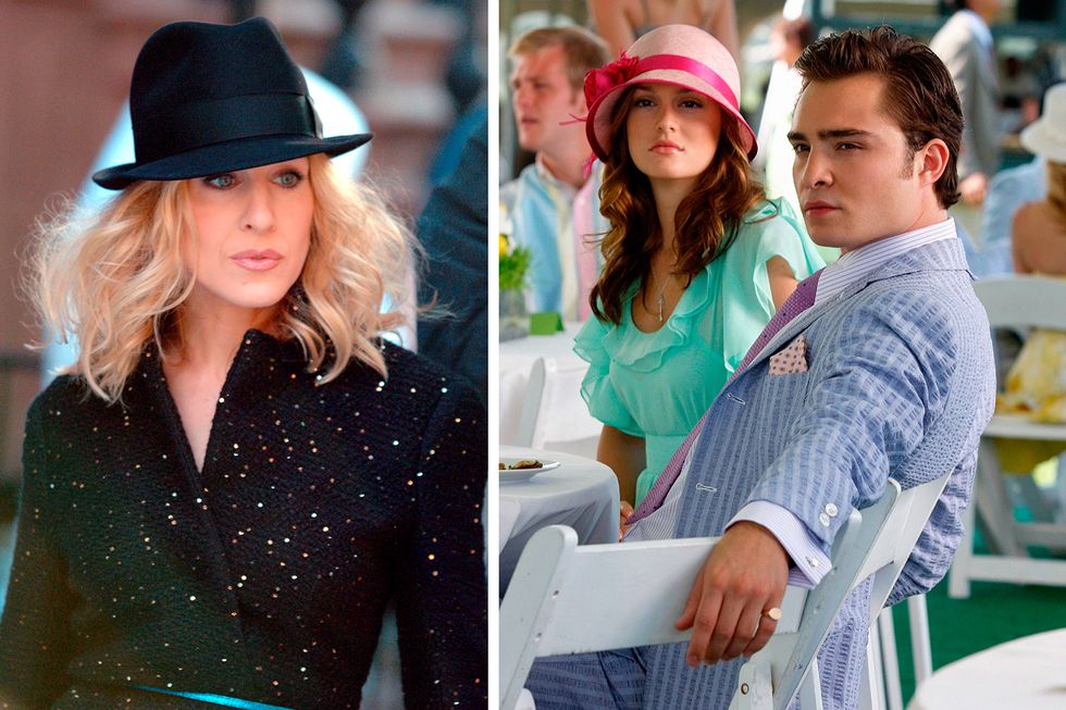 Carrie Bradsaw and Gossip Girl's Blair wearing hats
