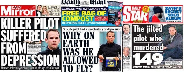 Germanwings pilot given 'depression' coverage in the press