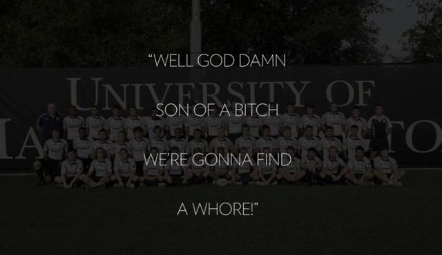 US college rugby team suspended for 'fuck a whore' chants