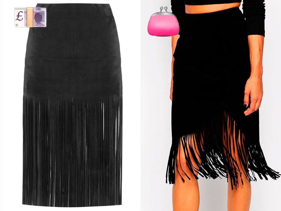 Valentino suede skirt vs ASOS wrap pencil skirt