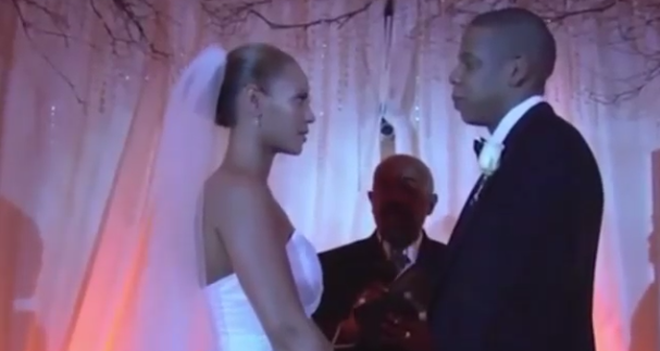 HURRAH. Jay Z and Beyoncé have shared a clip of their wedding video