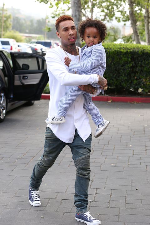 Tyga and his son join the Kardashians at church on Easter Sunday