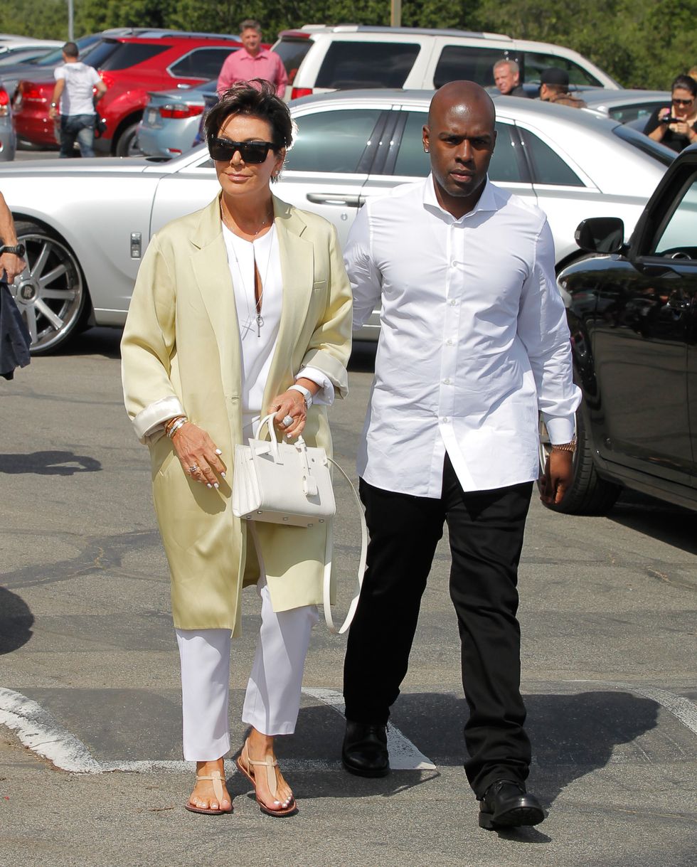 Kris Jenner and Corey Gamble walking into church on Easter Sunday 2015
