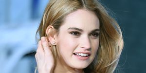 lily james copper red hair colour and shadow roots