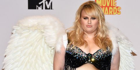 Rebel Wilson dressed as a Victoria's Secret angel at the MTV Movie Awards