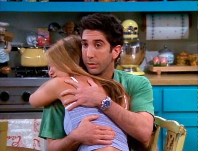 Ross and Rachel hugging