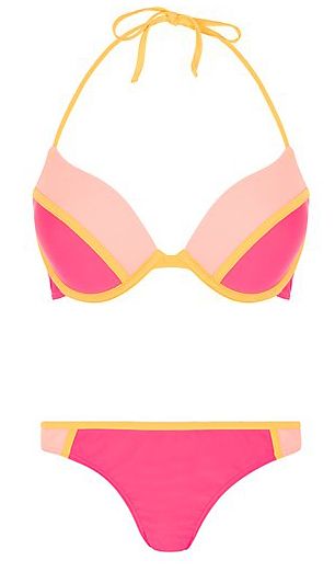 New Look colour blocking bikini set