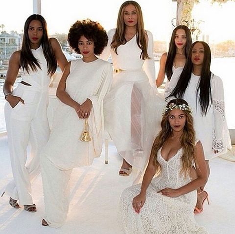 Beyonce as a bridesmaid at her mum Tina Knowles' wedding