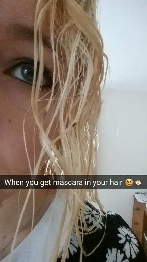 mascara in hair