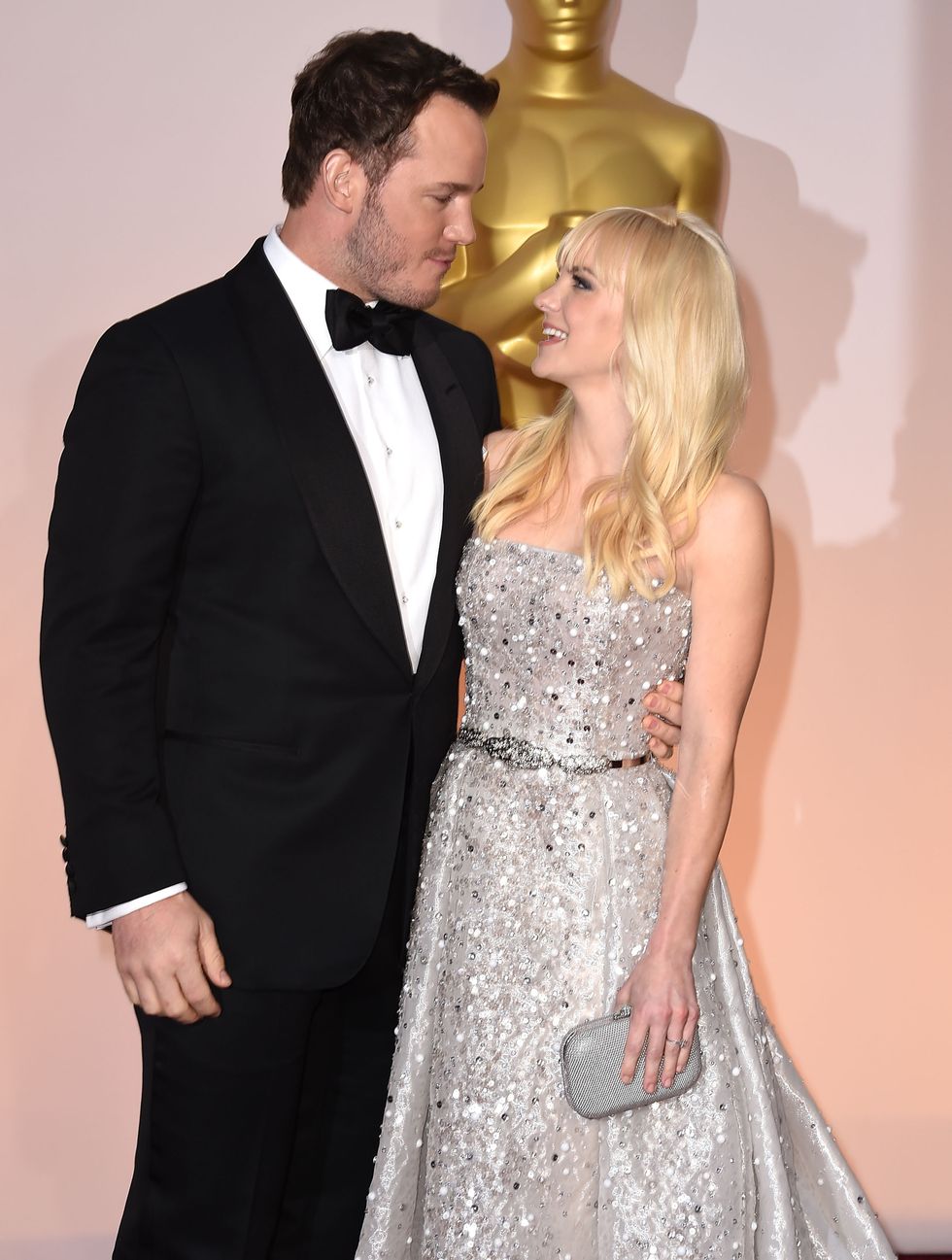 Chris Pratt and Anna Faris at the 2015 Oscars