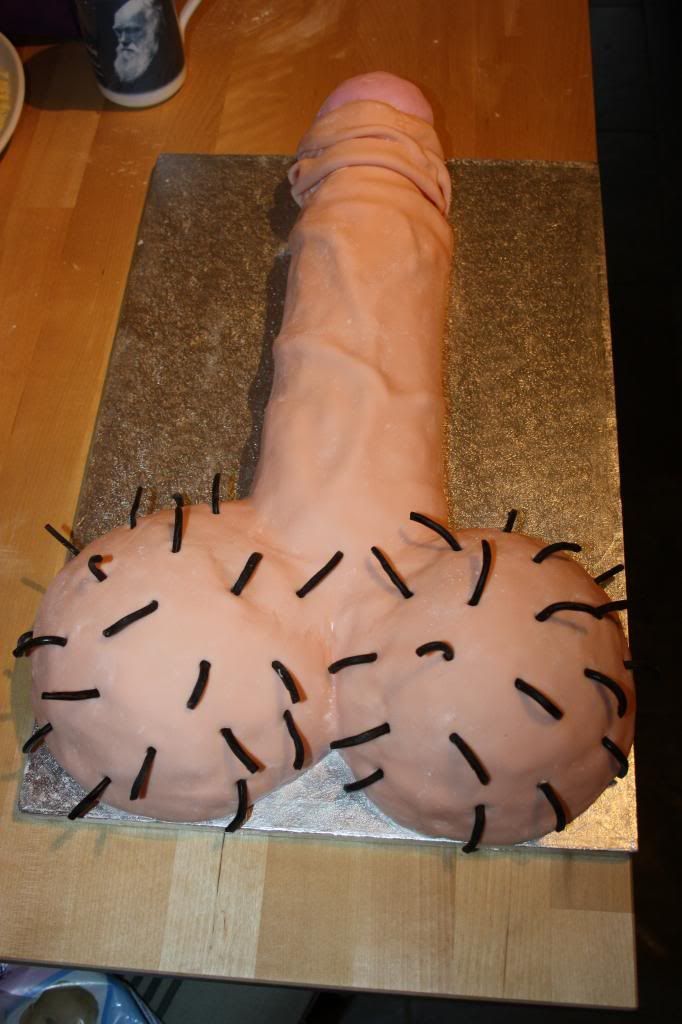 Squirting penis cake