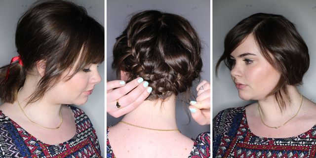 Four different up-dos for short hair