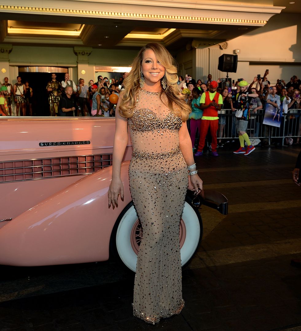 Mariah Carey wearing sequins to launch her Vegas residency