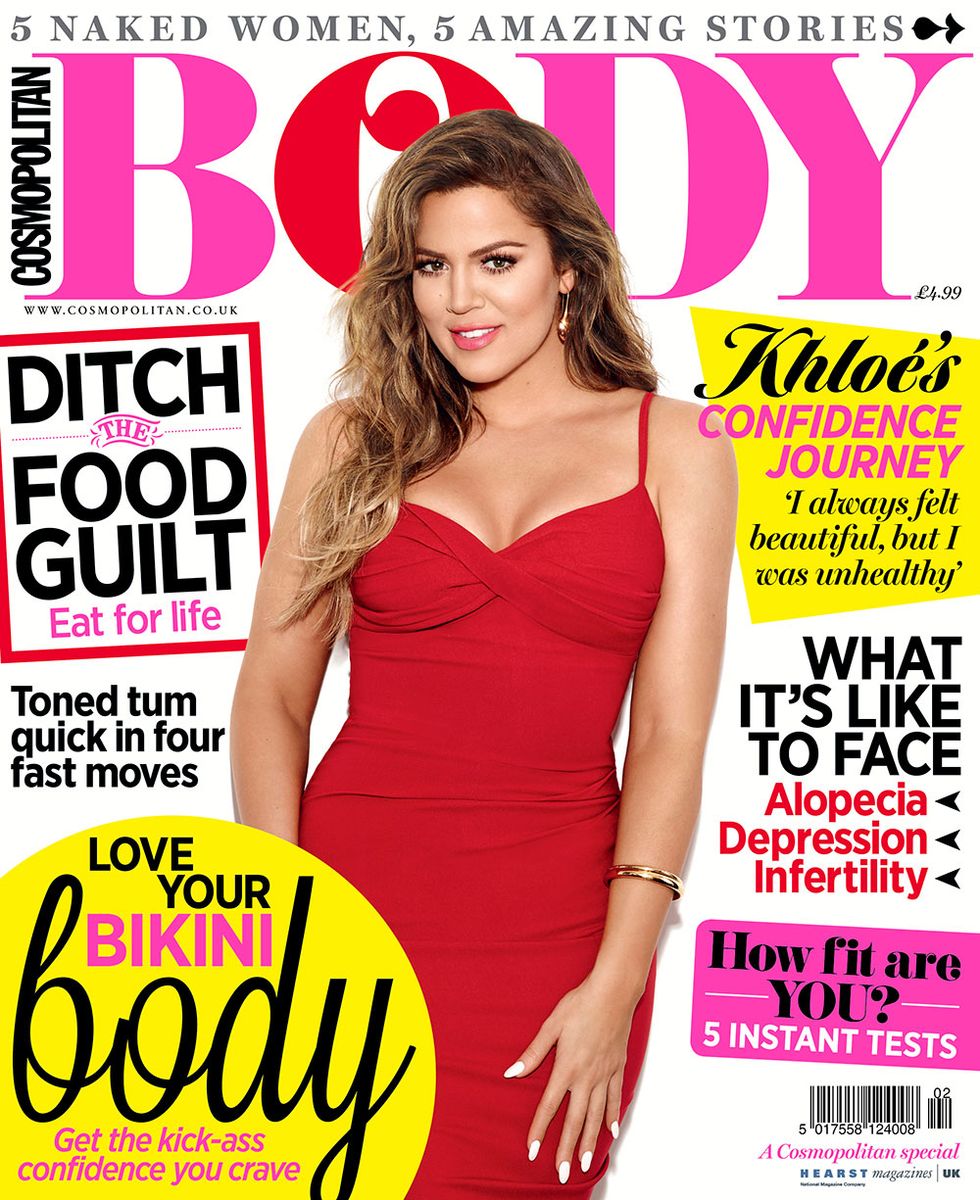 Khloe Kardashian on the cover of Cosmo Body talking health, confidence and plastic surgery