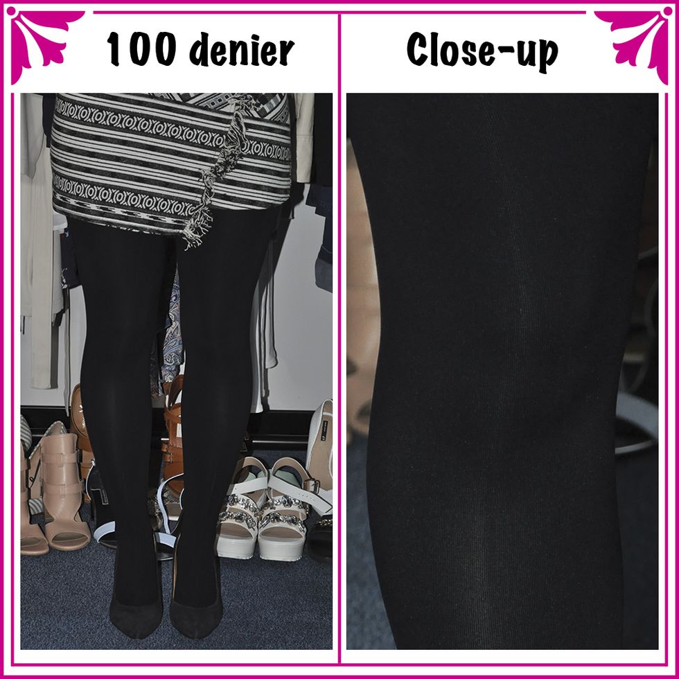 What 100 denier tights look like on