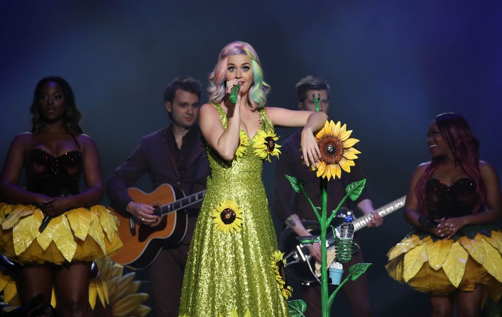 Katy Perry's sunflower dress in Taiwan