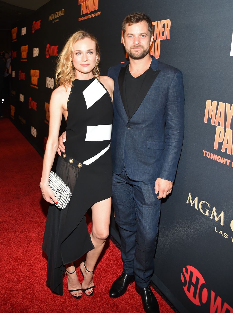 Diane Kruger and Joshua Jackson on the red caroet at the Floyd Mayweather vs Manny Pacquiao fight