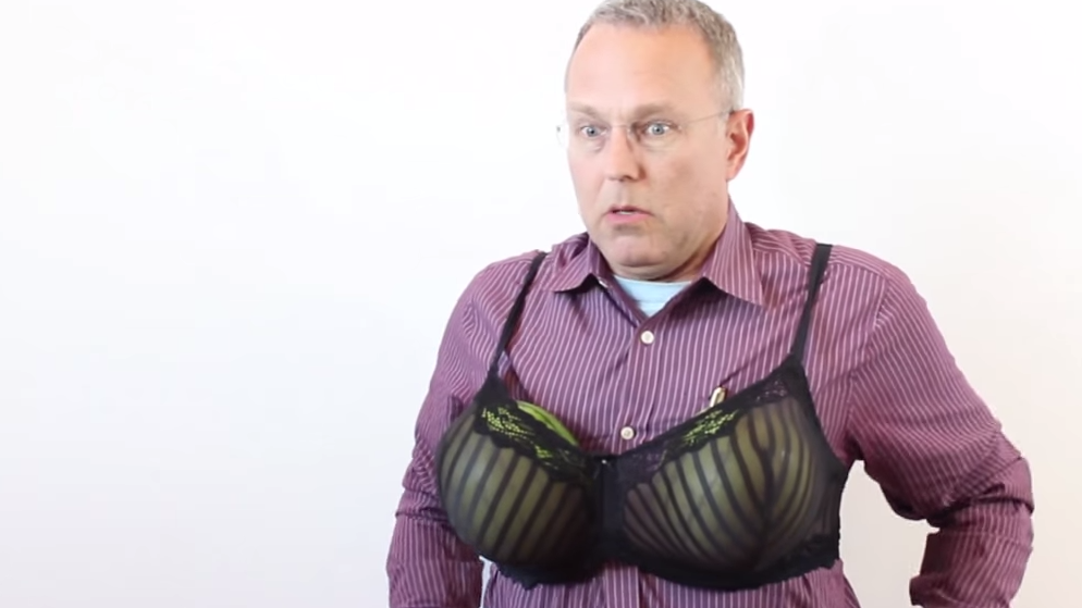 Man trying on bra  Bra, Fashion, Undergarments