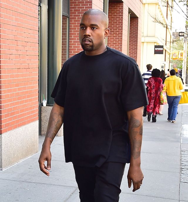 Kanye West wears all black in Soho, May 2015