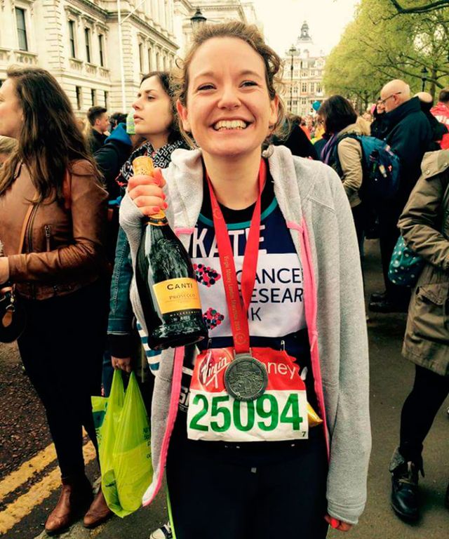 Katie Teehan after the London marathon