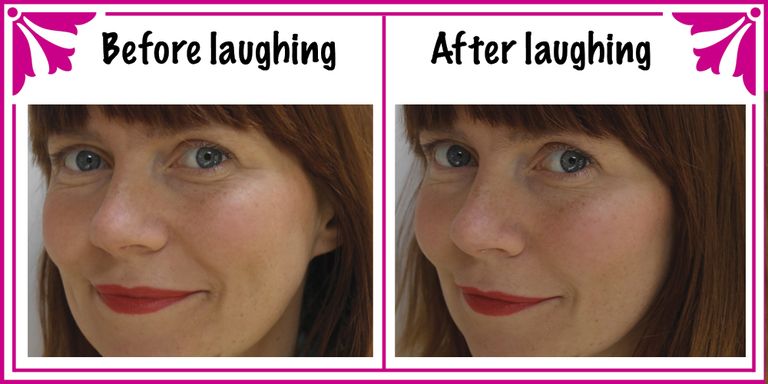 The difference in your skin before and after laughing