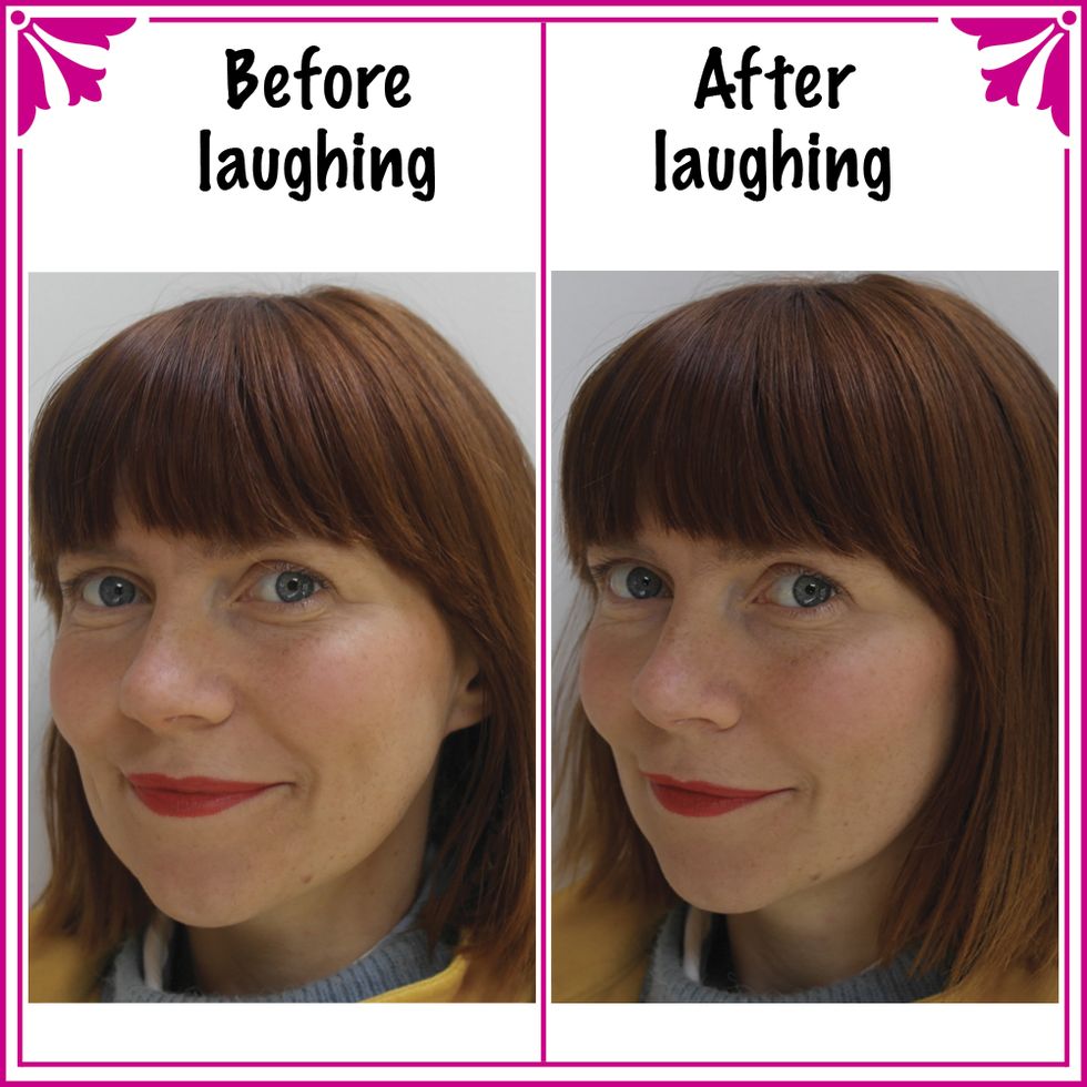Before and after laughing