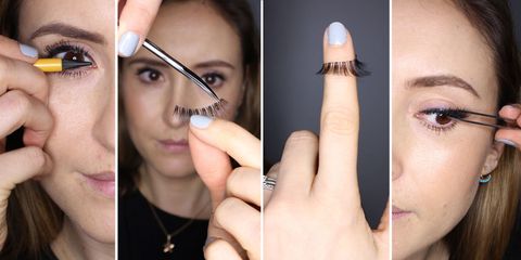 How to apply false lashes