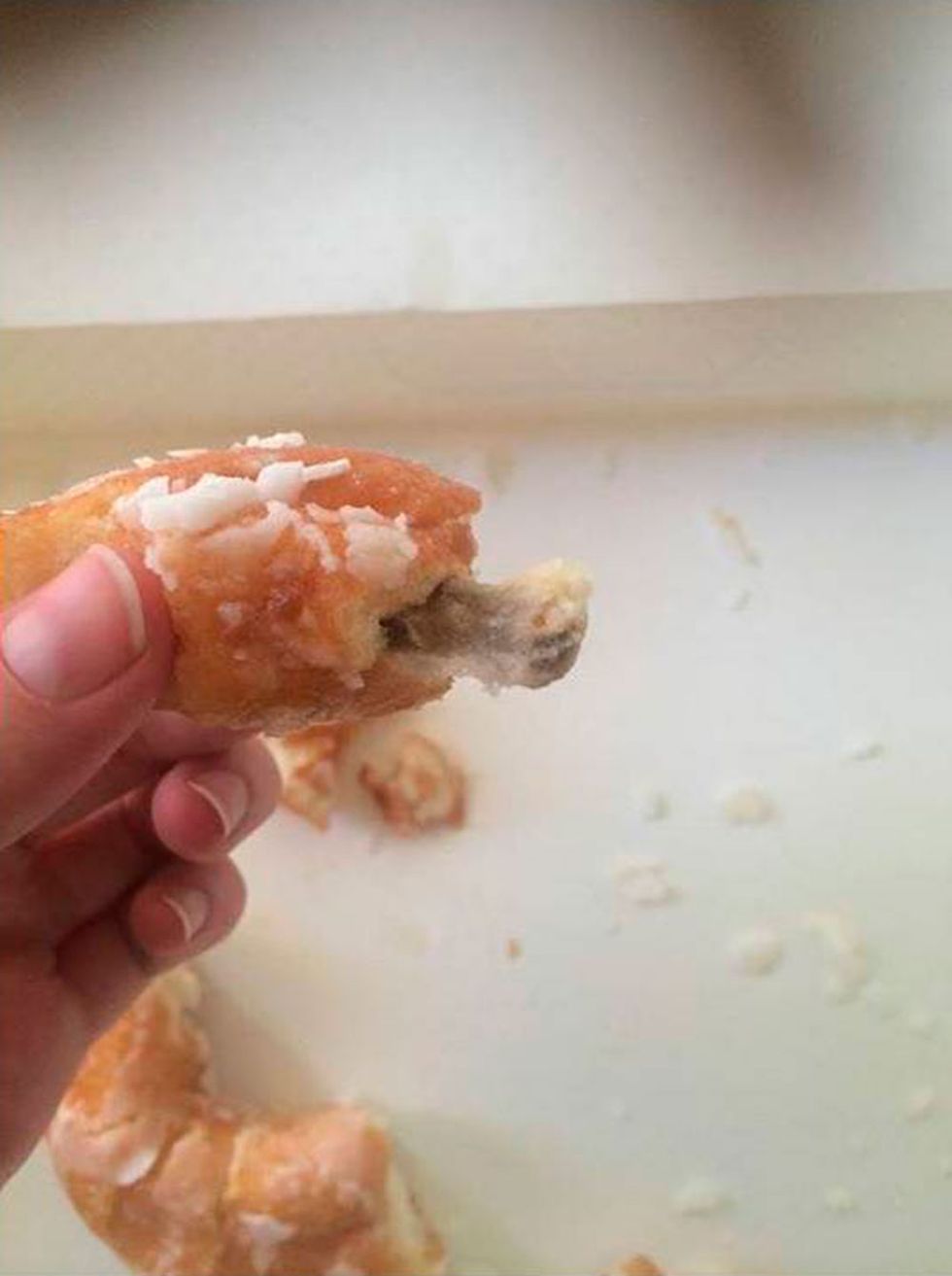 Woman finds a cigarette inside her Krispy Kreme donut